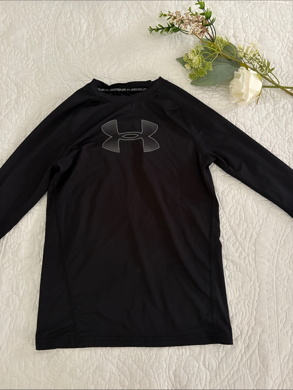 Under Armour Black Long-Sleeve Performance Top with Logo